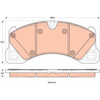 Jeu de 4 plaquettes de frein avant TRW OEM 97035194803