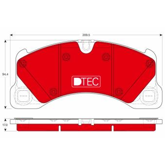 Jeu de 4 plaquettes de frein avant TRW OEM 97035194803