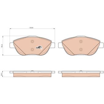 Jeu de 4 plaquettes de frein avant TRW GDB1926 pour VOLVO XC60 1.2 THP 110 - 110cv