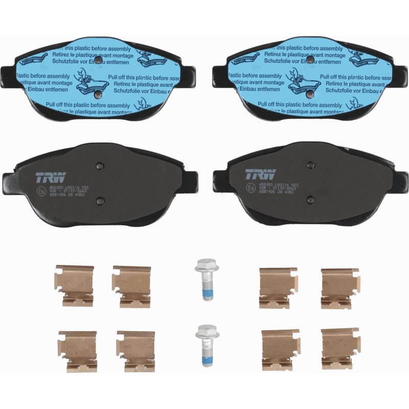 Jeu de 4 plaquettes de frein avant TRW GDB1926 - Visuel 1