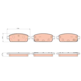 Jeu de 4 plaquettes de frein arrière TRW OEM 1605140