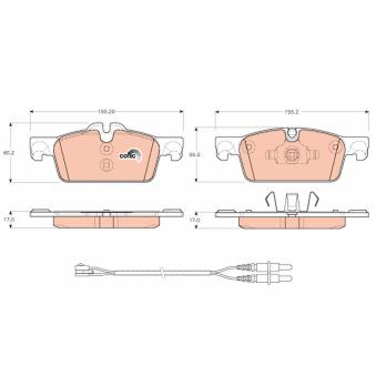 Jeu de 4 plaquettes de frein avant TRW OEM 1610103580