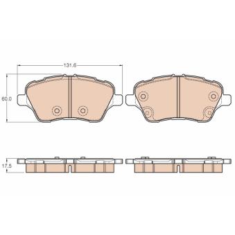 Jeu de 4 plaquettes de frein avant TRW [GDB1959]