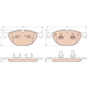 Jeu de 4 plaquettes de frein avant TRW OEM C2D3801
