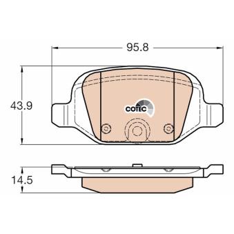 Jeu de 4 plaquettes de frein arrière TRW GDB1981 pour CITROEN NEMO 1.4 HDI - 68cv