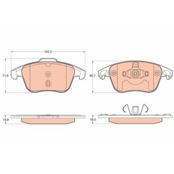 Jeu de 4 plaquettes de frein avant TRW OEM 1609987980