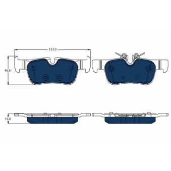 Jeu de 4 plaquettes de frein arrière TRW OEM 34216859917 Jeu de 4 plaquettes de frein arrière TRW OEM 34216859917