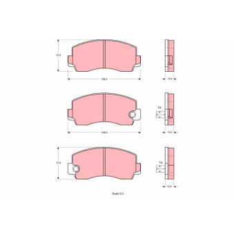 Jeu de 4 plaquettes de frein avant TRW OEM MB082439 Jeu de 4 plaquettes de frein avant TRW OEM MB082439
