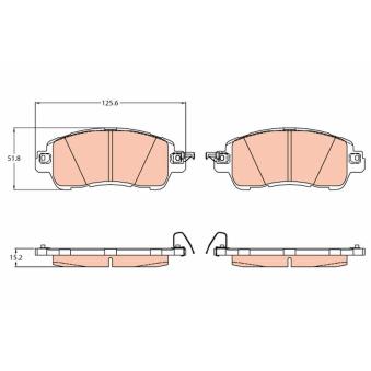 Jeu de 4 plaquettes de frein avant TRW [GDB2122]
