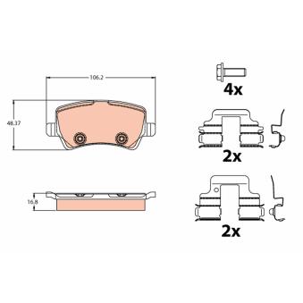 Jeu de 4 plaquettes de frein arrière TRW OEM 31317483