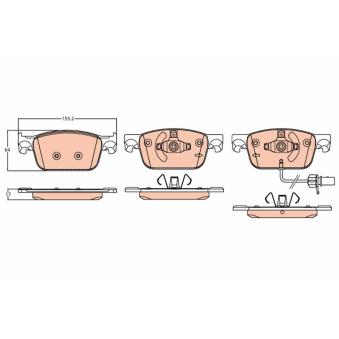 Jeu de 4 plaquettes de frein avant TRW OEM 8W0698151BH