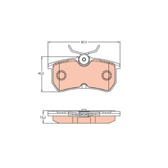 Jeu de 4 plaquettes de frein arrière TRW OEM C1BC2M007AA