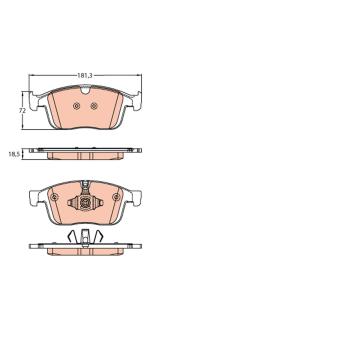 Jeu de 4 plaquettes de frein avant TRW OEM 31445986