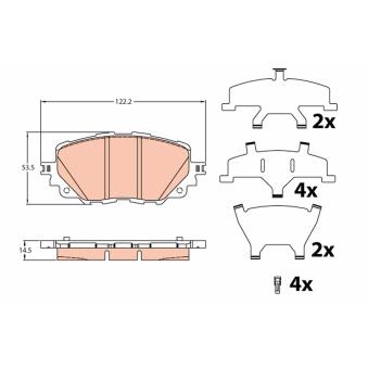 Jeu de 4 plaquettes de frein avant TRW OEM N2Y33328ZC