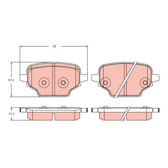 Jeu de 4 plaquettes de frein arrière TRW GDB2410 pour SEAT LEON 1.2 - 110cv