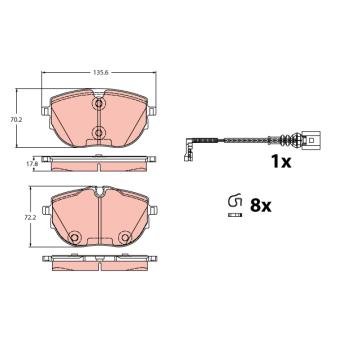 Jeu de 4 plaquettes de frein avant TRW OEM 7LA698151