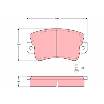 Jeu de 4 plaquettes de frein avant TRW [GDB243]