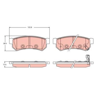 Jeu de 4 plaquettes de frein avant TRW GDB2437 pour CHEVROLET LACETTI 1.8 - 121cv