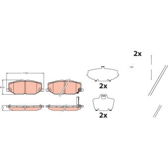 Jeu de 4 plaquettes de frein avant TRW OEM 5581078R00