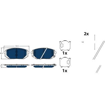 Jeu de 4 plaquettes de frein avant TRW OEM 58101N7A10