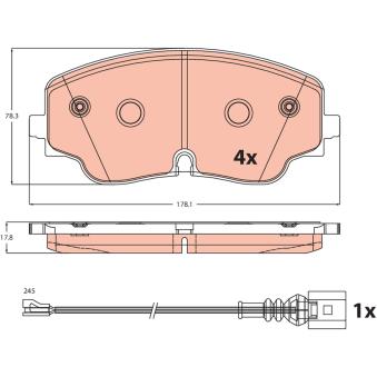 Jeu de 4 plaquettes de frein avant TRW OEM 5WA698151M