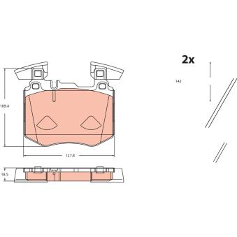 Jeu de 4 plaquettes de frein avant TRW OEM 0004207402