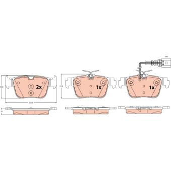 Jeu de 4 plaquettes de frein arrière TRW OEM 8Y0698451B