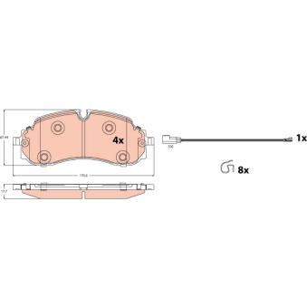 Jeu de 4 plaquettes de frein avant TRW OEM LK4Z2001D Jeu de 4 plaquettes de frein avant TRW OEM LK4Z2001D