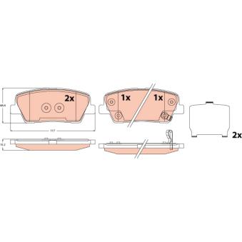 Jeu de 4 plaquettes de frein arrière TRW OEM 583022MA90