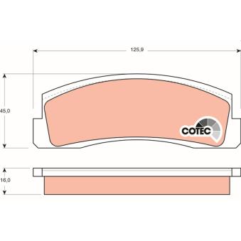 Jeu de 4 plaquettes de frein avant TRW GDB265 pour RENAULT LOGAN 1700 i - 80cv