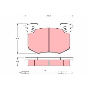 Jeu de 4 plaquettes de frein avant TRW OEM 6000061026