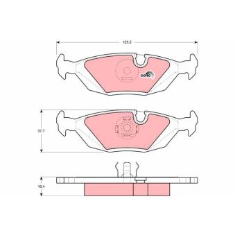 Jeu de 4 plaquettes de frein arrière TRW OEM 34211153196