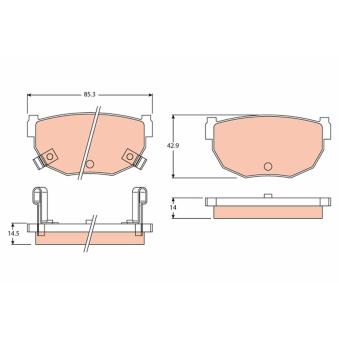 Jeu de 4 plaquettes de frein arrière TRW OEM 4406001P90