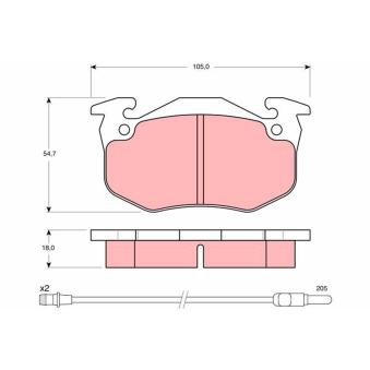 Jeu de 4 plaquettes de frein avant TRW OEM 425032