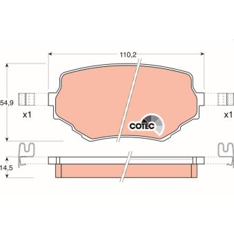Jeu de 4 plaquettes de frein avant TRW OEM 5520065D00000