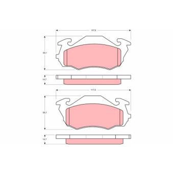 Jeu de 4 plaquettes de frein avant TRW OEM 26290TA071