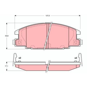 Jeu de 4 plaquettes de frein avant TRW OEM 1605916 Jeu de 4 plaquettes de frein avant TRW OEM 1605916