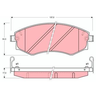 Jeu de 4 plaquettes de frein avant TRW [GDB3169]
