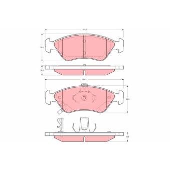 Jeu de 4 plaquettes de frein avant TRW OEM 0K9A03328Z