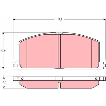 Jeu de 4 plaquettes de frein avant TRW OEM 0446516120