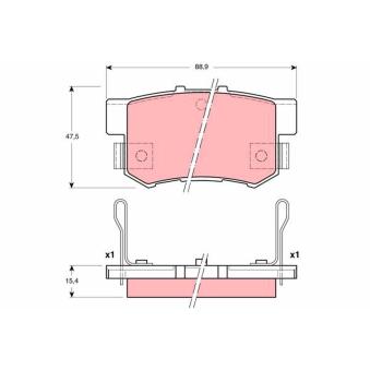 Jeu de 4 plaquettes de frein arrière TRW OEM 43022SV4G21