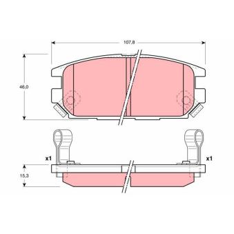 Jeu de 4 plaquettes de frein arrière TRW GDB3199 pour OPEL CROSSLAND X 3.0 - 170cv