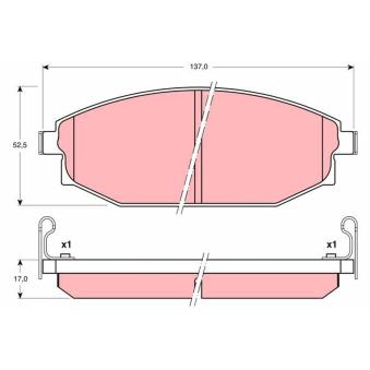 Jeu de 4 plaquettes de frein avant TRW OEM SB000100