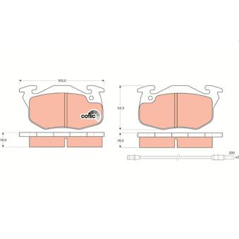 Jeu de 4 plaquettes de frein avant TRW [GDB327]