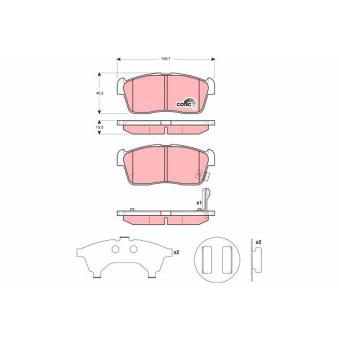 Jeu de 4 plaquettes de frein avant TRW OEM 5581060J10000