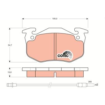 Jeu de 4 plaquettes de frein avant TRW OEM 7701202710