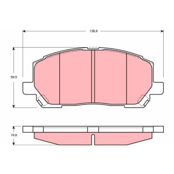 Jeu de 4 plaquettes de frein avant TRW [GDB3286]