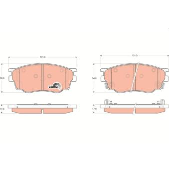 Jeu de 4 plaquettes de frein avant TRW GDB3309 pour SUBARU FORESTER 2.0 TD - 110cv