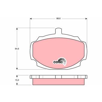 Jeu de 4 plaquettes de frein avant TRW [GDB331]