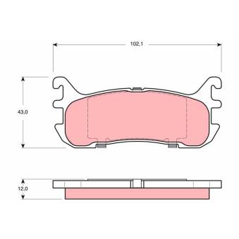 Jeu de 4 plaquettes de frein arrière TRW [GDB3319]